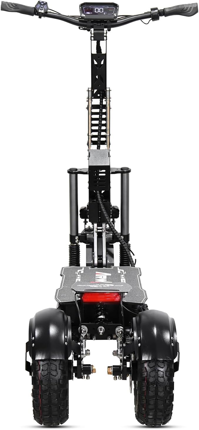 Arwibon MT30 Electric Scooter rear view with off-road tires