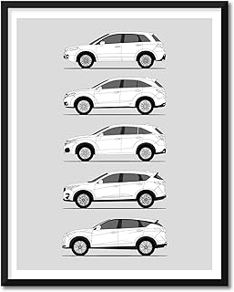 Acura RDX Inspired Poster Print Wall Art Handmade Decor of the Refined Dimensional Luxury Generations History Evolution (8x10" Print (Unframed), Metallic Paper)