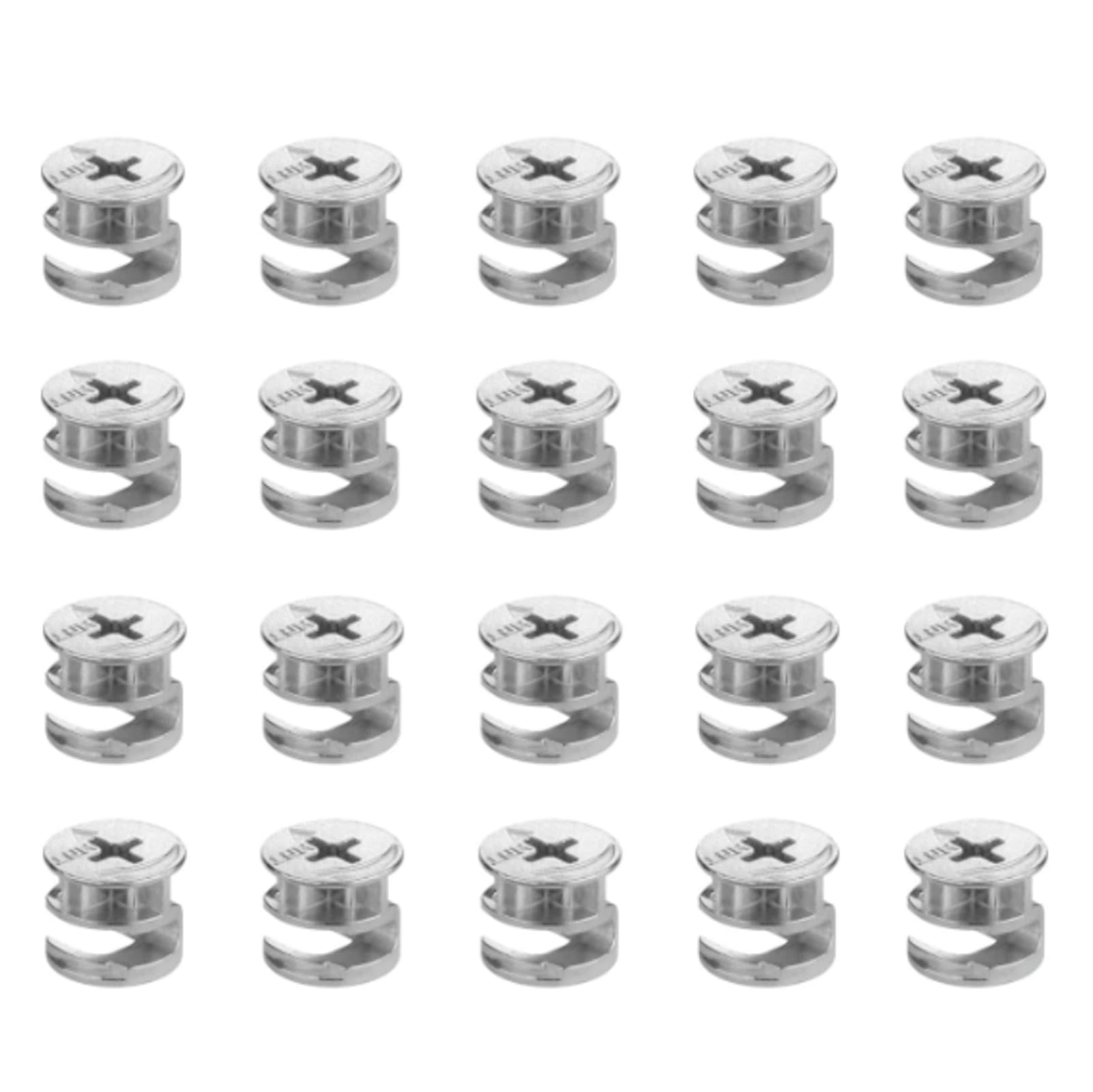 20Pcs Silver Cam Locks for Furniture, 15 x 13 mm Furniture
