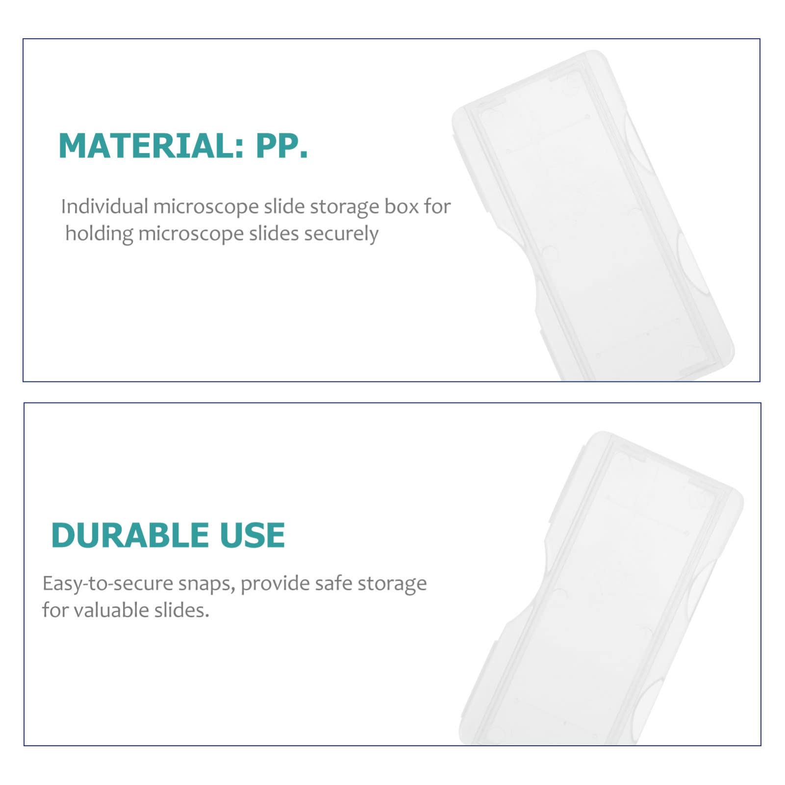 SOLUSTRE 100pcs Plastic Slide Storage Boxes Individual Microscope Slide Holder Slide Boxes for Labs