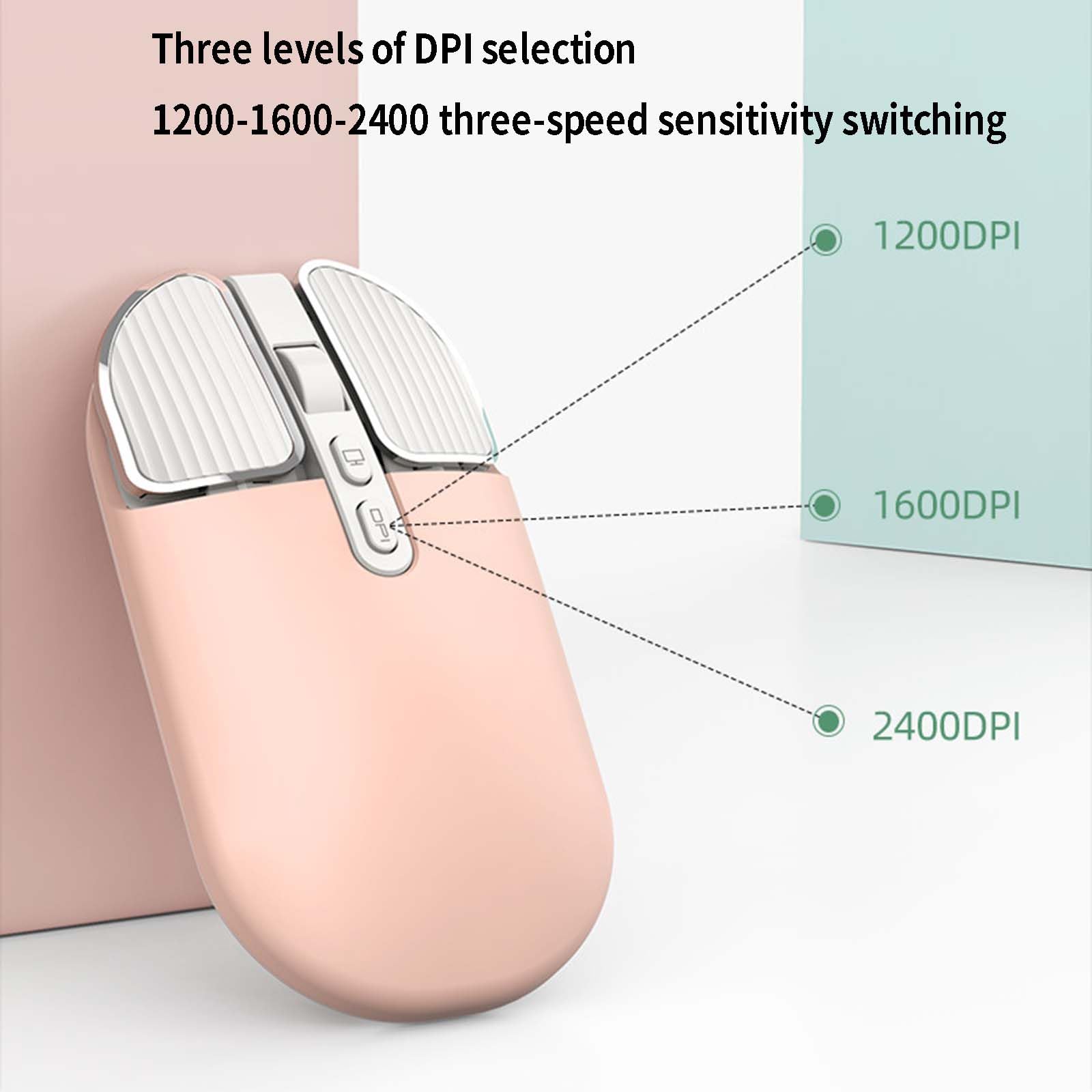 Mysz Mysz bezprzewodowa Mysz komputerowa Optyczna do laptopa Mysz USB do gier Bluetooth Ergonomiczna mysz z możliwością ładowania 4-kierunkowe przewijanie Lekka, przenośna(Beige)