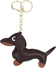 COLOFALLA Leather Keyring Dog Dachshund Lucky Charm Sausage Dog Keychain Gifts for Favourite Person Women Men Children Birthday Christmas Keyring