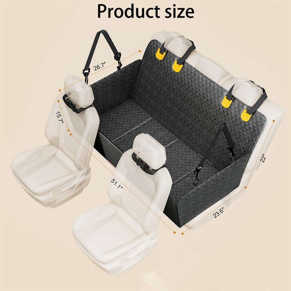 Asiento para Mascota Impermeable y Resistente Protector Coche para VW LAVIDA 2012-2023, Funda Coche Perro Protector Asiento con Ventana de Malla Perros Accesorios,A Gray