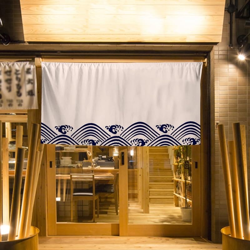 Cortina de media ventana noren japonés Konsilsa, 130x50cm en color A para separar estancias