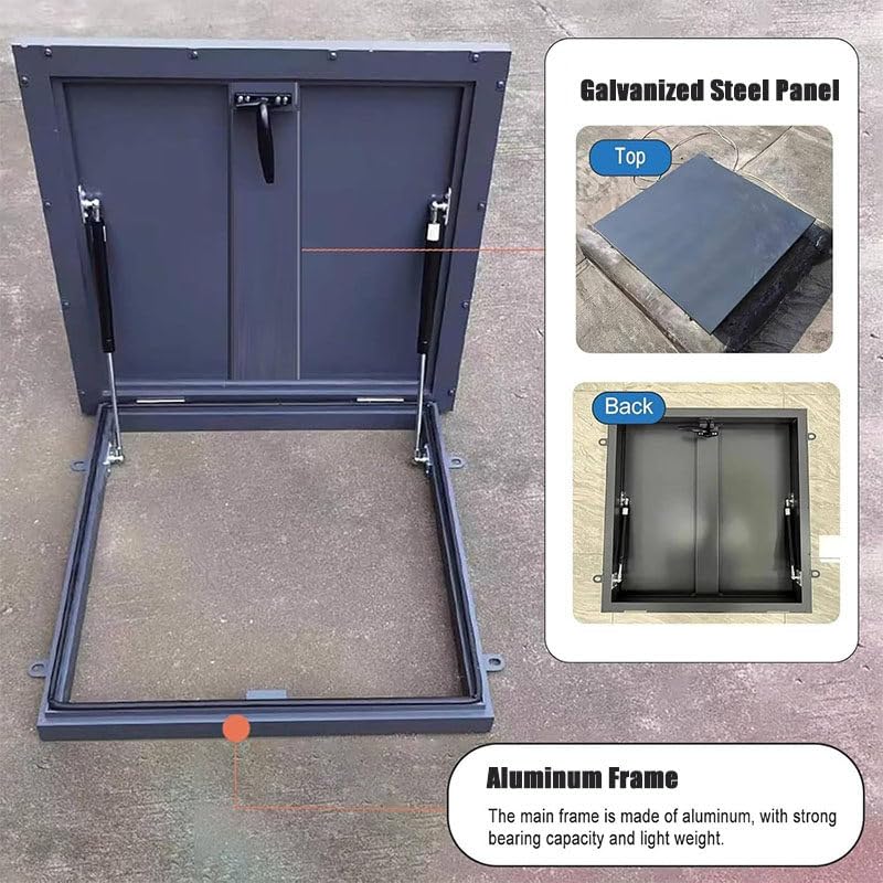 Trampilla de techo de acero galvanizado estructural con pestillo 6