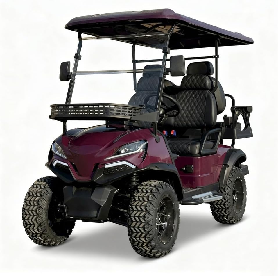 LANGWEI Electric Golf Cart 4-Seater, Long Range Heavy Duty Adults Motorized Golf Vehicle for Golf Courses, Recreational, Agricultural & Commercial