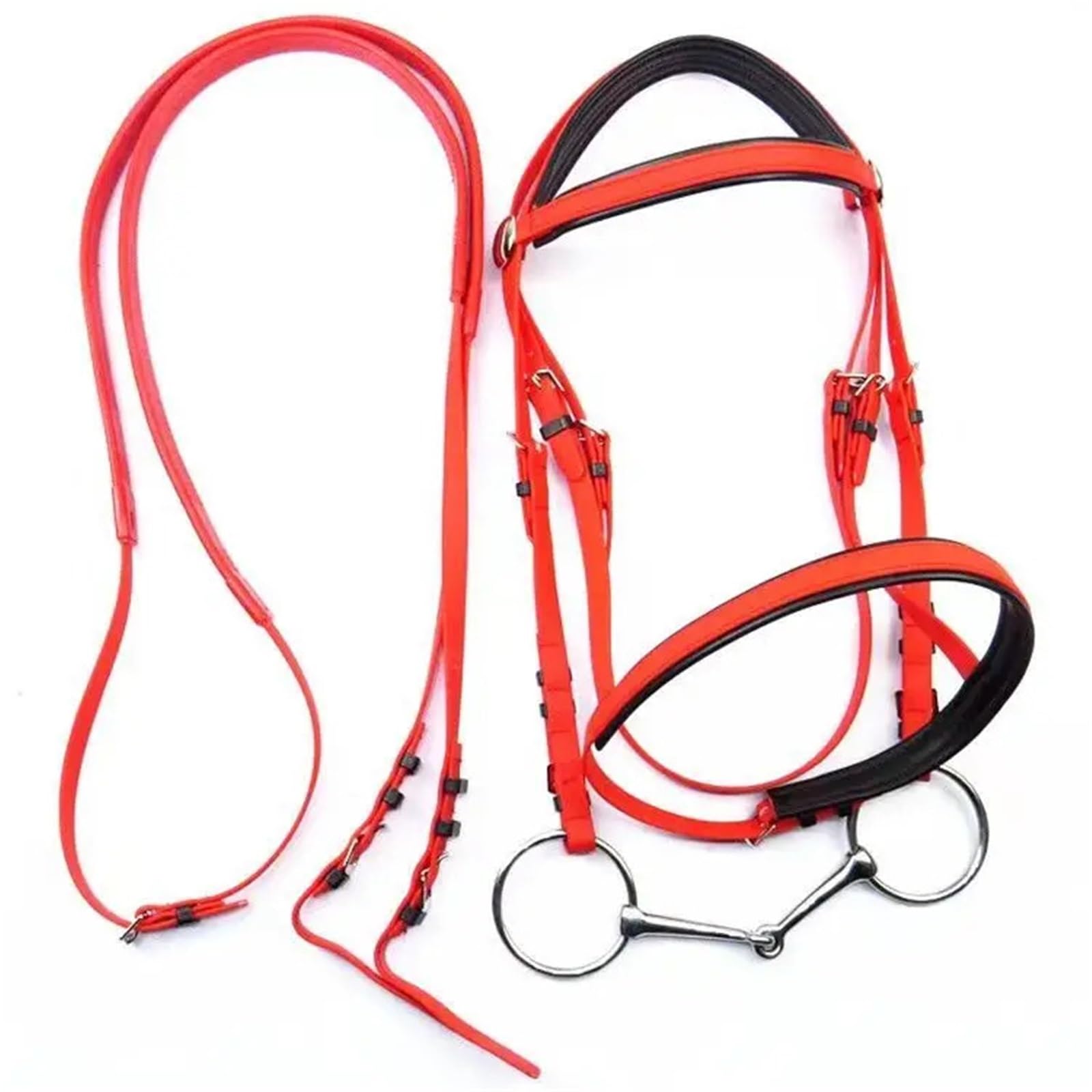 Riendas Brida y riendas for Caballos, arnés, riendas anticongelantes y Antideslizantes, Silla de Montar con Cabestro, Accesorios de Hierro