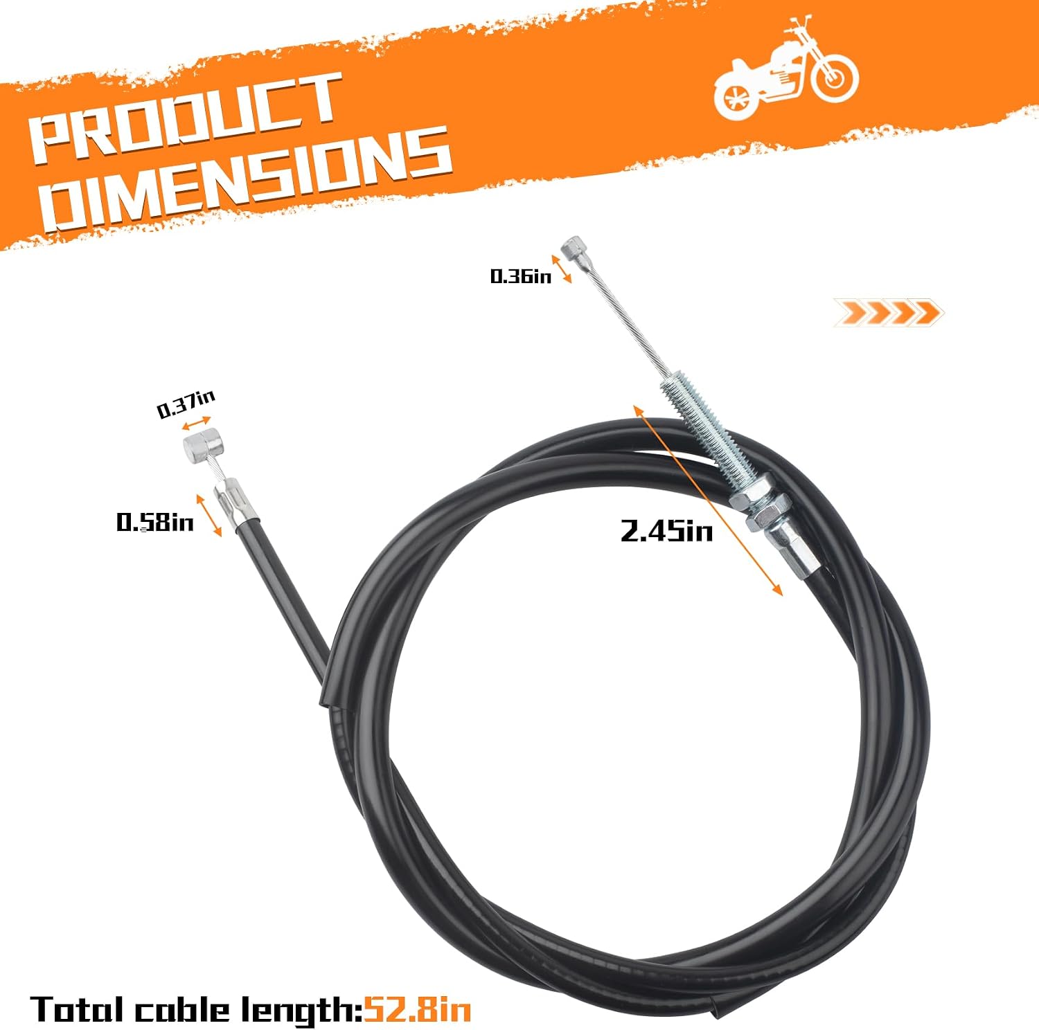 Motorcycle Clutch Cable, Compatible with Honda Shadow VTX1300 Clutch Cable Kit | Replaces 22870-MEM-670 | Universal Adjuster