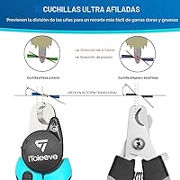 Vista 4 de Cortaúñas LED para perros con luz, ilumina las uñas o la línea de sangre para recortar de forma segura y fácil, extra afilado para uñas gruesas