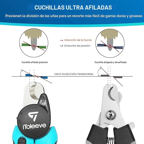 Miniatura 4 de Cortaúñas LED para perros con luz, ilumina las uñas o la línea de sangre para recortar de forma segura y fácil, extra afilado para uñas gruesas