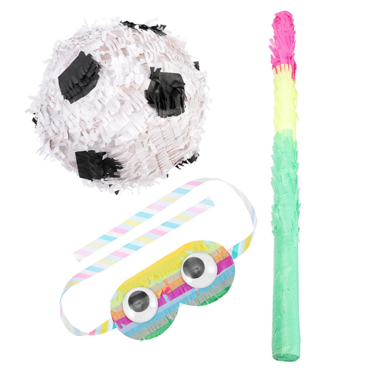 Fußball Piñata 1 Satz Papier Party Spielzeug mit Stock und Augenbinde