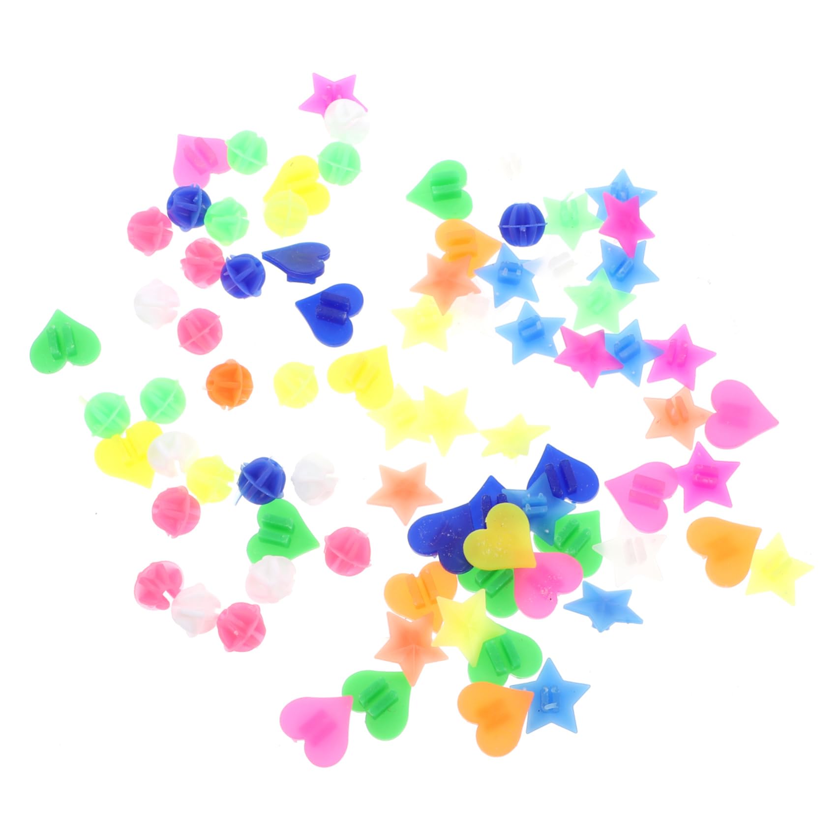 Sosoport 108pcs Plastic Hub Beads for Bicycles Creative Easy Clip Decor for Spokes Heart and Designs to Enhance DIY Bicycle