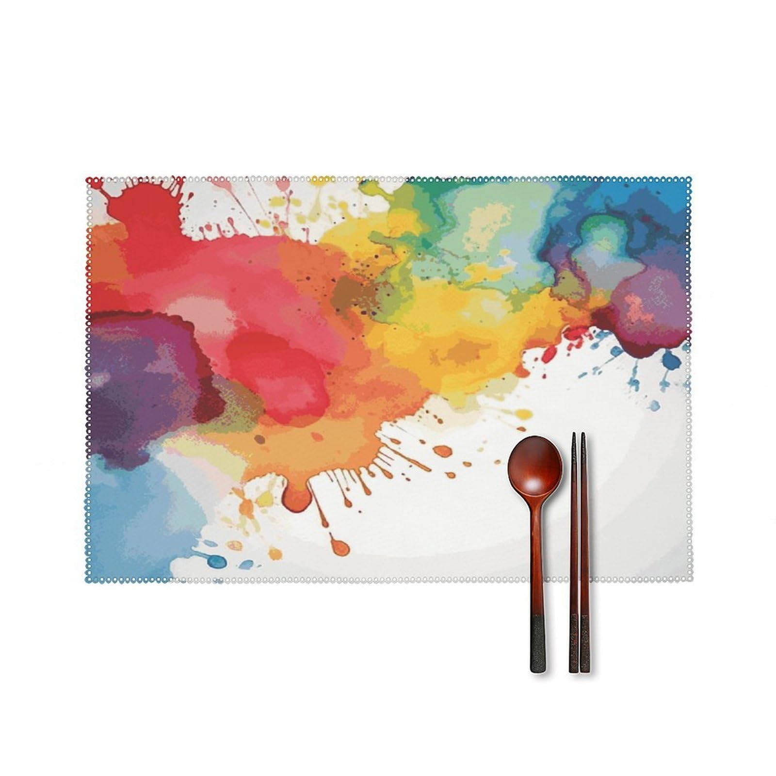 Fekiloot Style Stains Of Watercolor Placemats Set Of 6,Table Mat