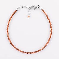 Vista 56 de InfinityGemsArt Natural Bracelet For Women Gemstone Micro Beads Dainty Jewelry Christmas Gifts for Women, Birthstone, Stone Jewelry 925 Sterling