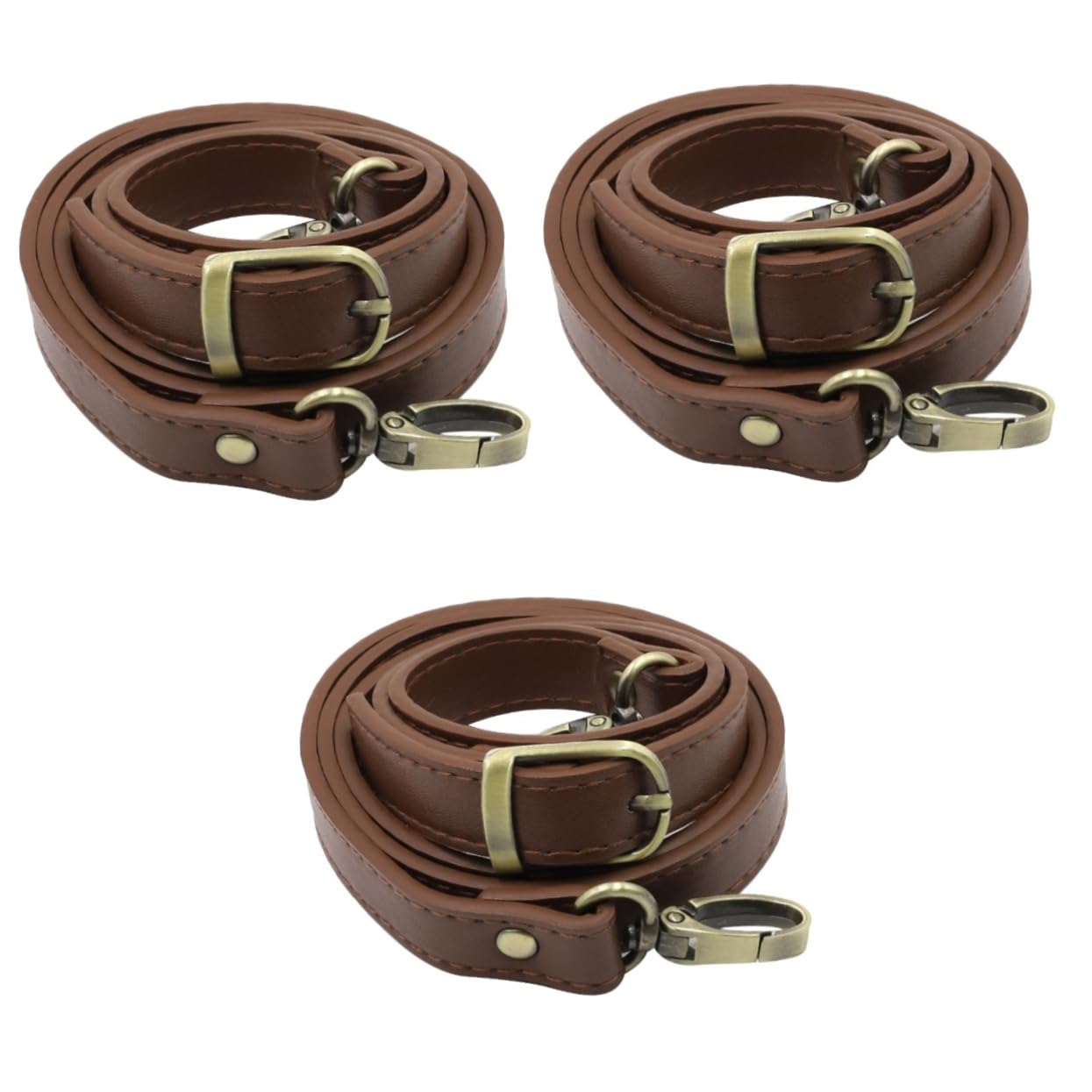 TEHAUX 3piezas Correa De Cuero De Vaca Ajustable Para Bolso De Mano Strap De Reemplazo Para Bandolera y Pouch Café