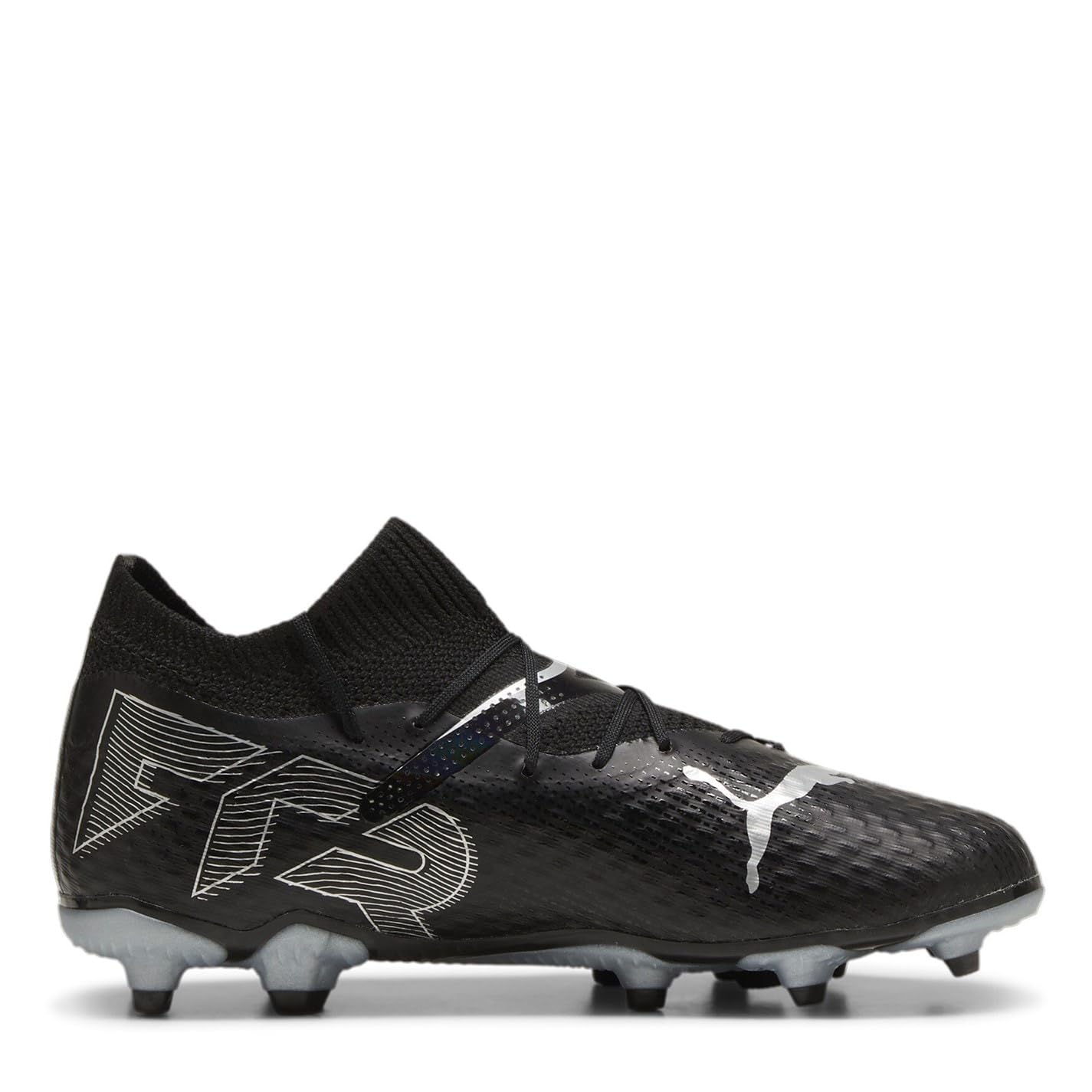 PUMA Unisex Youth Future 7 PRO FG/AG JR Soccer Shoe, PUMA Black-PUMA White, 37.5 EU