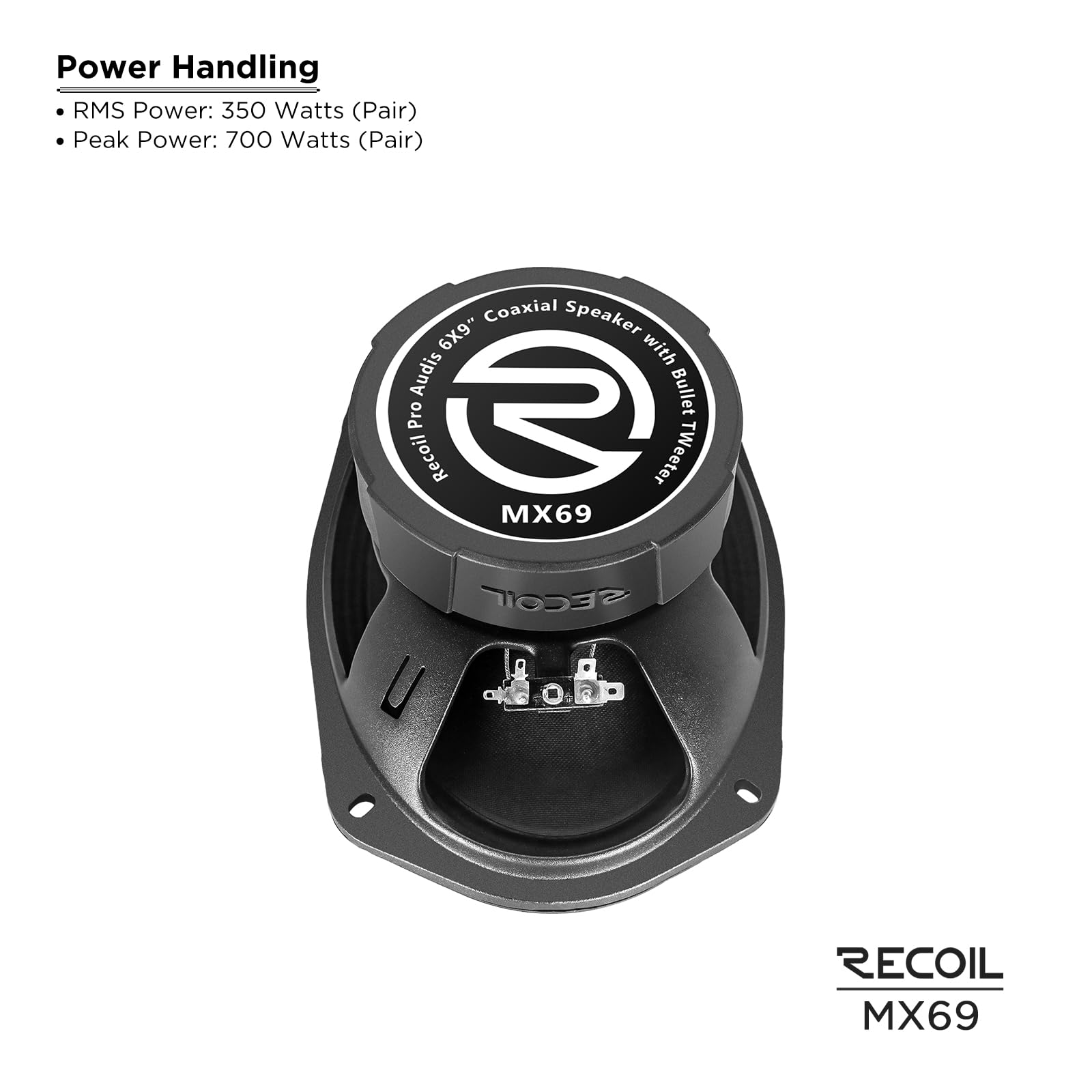 RECOIL MX69 Car Speakers, 6x9 inches, 350W RMS, 700W Peak Power