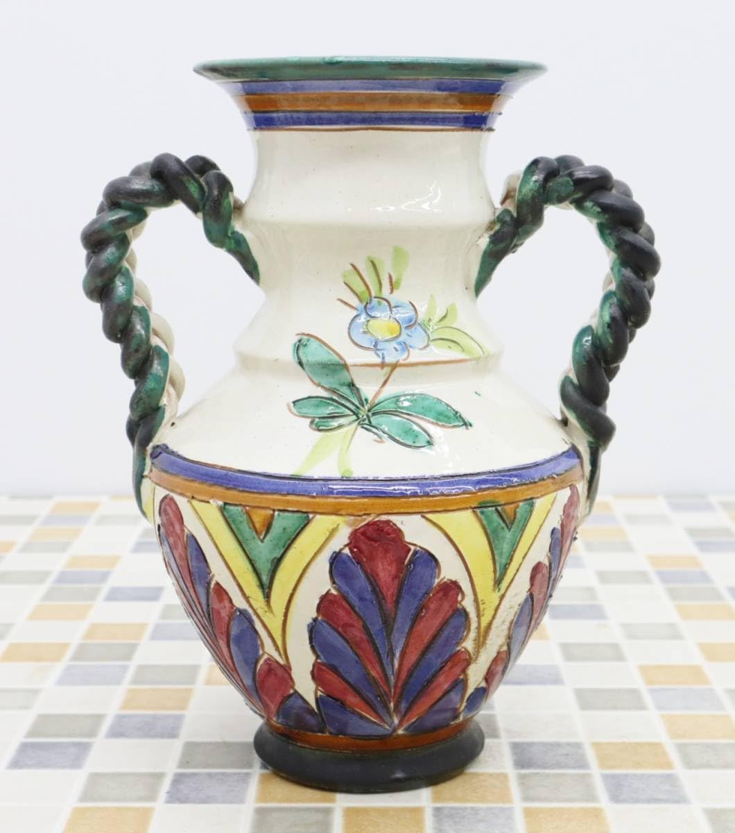 Amazon.co.jp: 高さ約24.5cm ｜イタリア製 花瓶 花器 陶器 ｜ フラワー