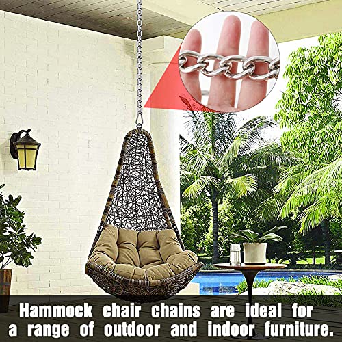 Rovepic Chair Chain Kit With Carabiners Adjustable Heavy Duty Hanging Hook Stainless Steel Hanging Accessories 360° Swivel For Indoor Outdoor Playground Garden Balcony Hammock Punching Bags Swing #TOP4