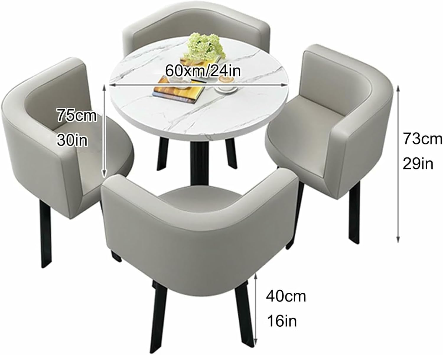 Office Reception Room Club Table and Chair Set, Home Dining Table, Conference Table, Modern Meeting Table, for Living Room Bedroom Entryway Small Corner Chair