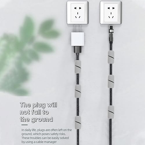 Miniatura 4 de Hemobllo 20 piezas de clip de retención de cables de silicona para administración de cables de computadora, soporte para automóvil, cables de PC,