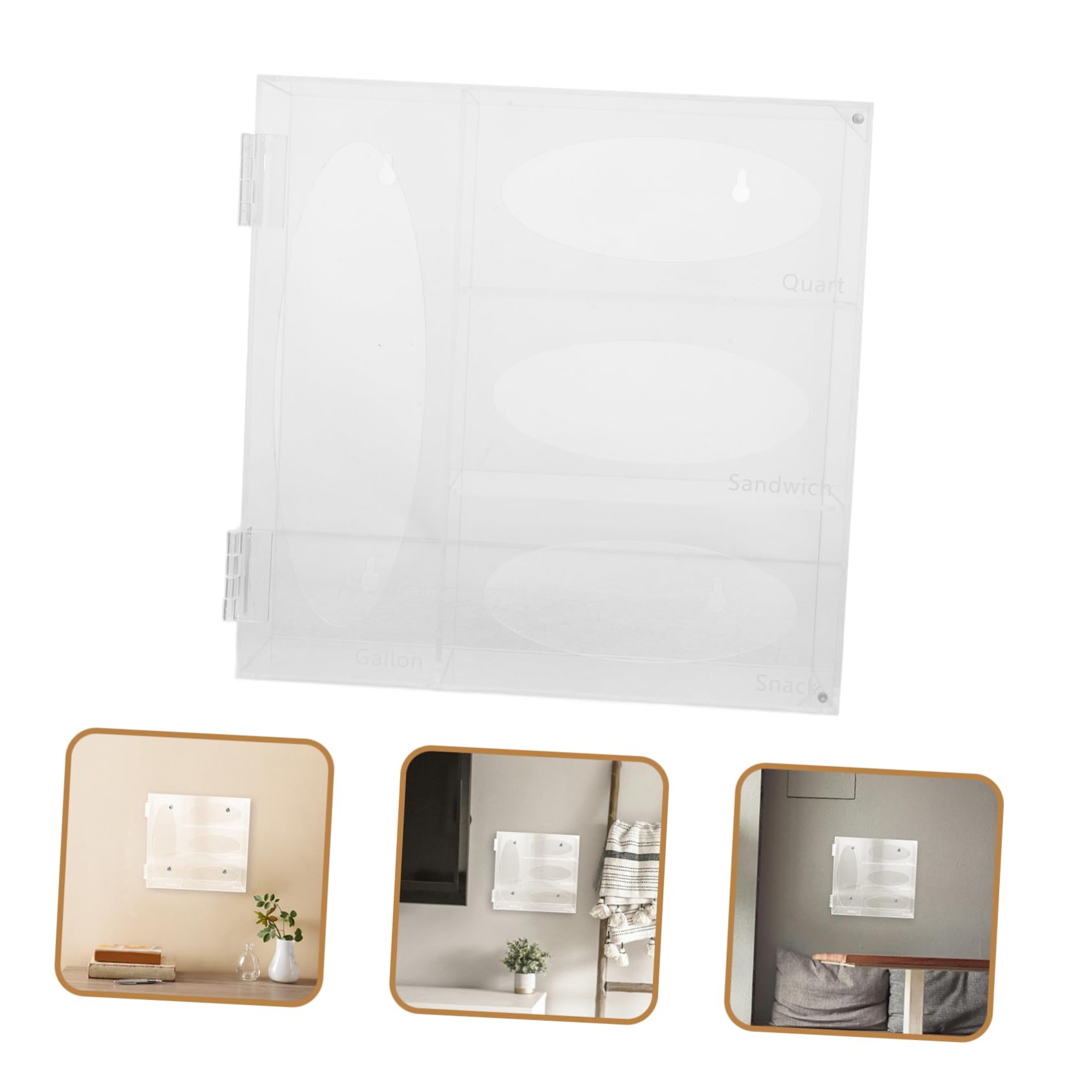 Hemobllo Dispenser da Parete Supporto Porta Guanti in Acrilico Trasparente 3 Scomparti Organizer Multifunzionale per Guanti Usa e Getta per Laboratori e Ambienti Professionali