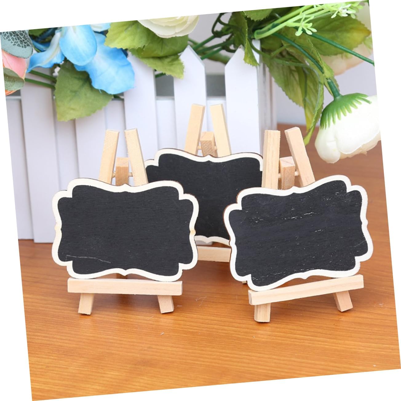 10pcs Framed Mini Chalkboards with Easel, Wooden Black Place Cards