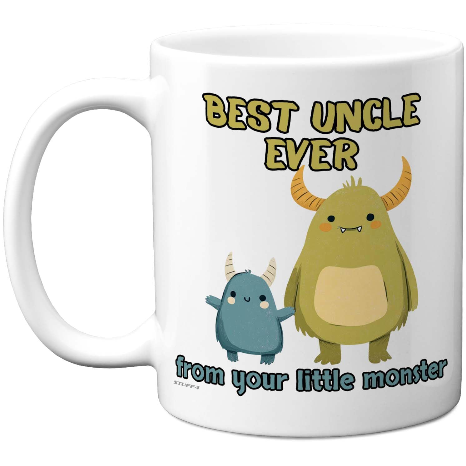 Stuff4 Father's Day Mug for Uncle - Cartoon Monster Design with Whimsical Family Theme - Fun Appreciation for Father's Day or Birthday - 11oz Ceramic Gloss Mug