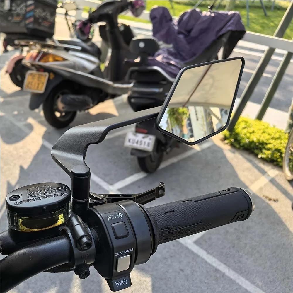 motos Miroir vélo Rétroviseurs De Moto Avec Ailettes Furtives, Rétroviseurs Rotatifs Et Réglables Pour XADV 750 Pour PCX, Pour Ducati(Anti-glare Blue)