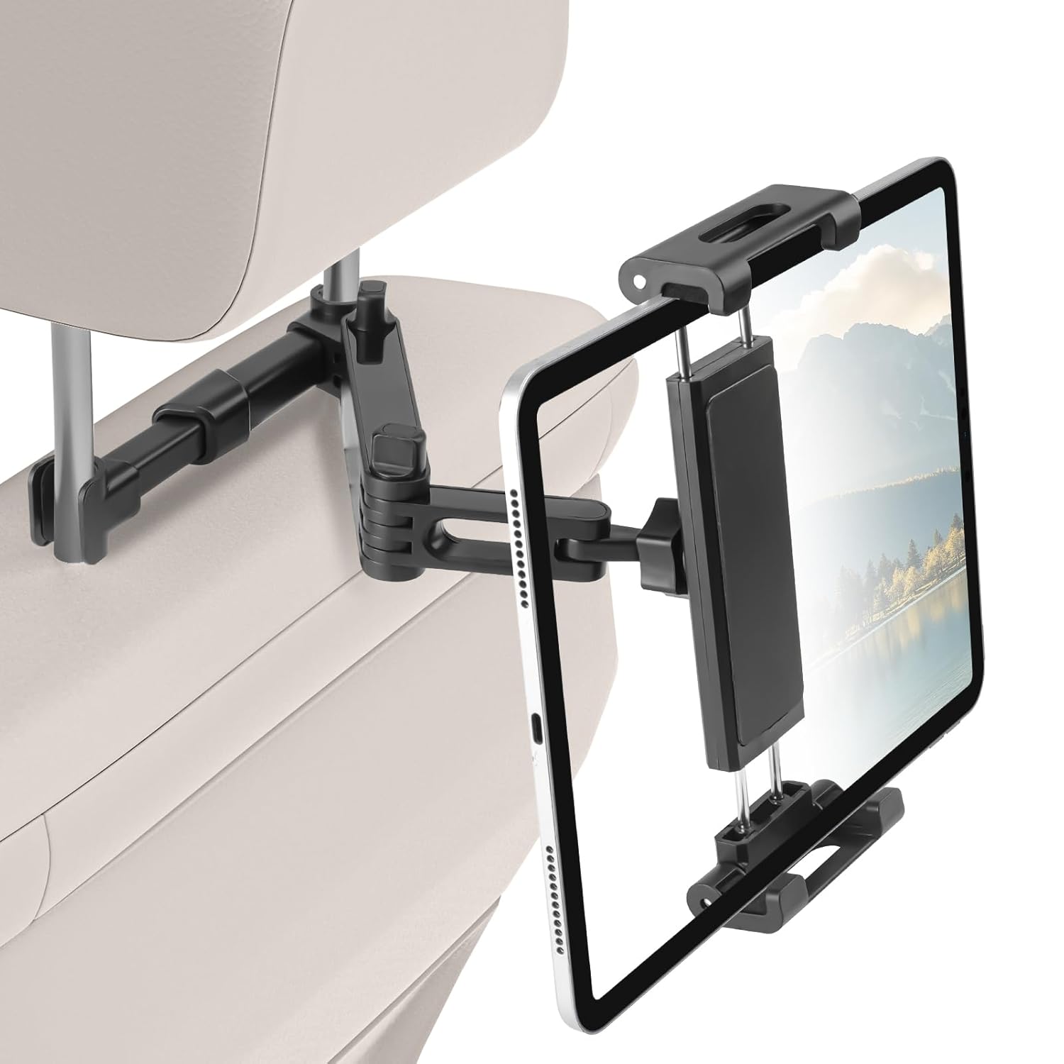 Kairiyard Tablet Holder for Car 3 in 1 Extension Arm Adjustable Car Headrest Tablet Holder Road Trip Essentials