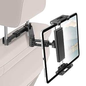Kairiyard Tablet Holder for Car 3 in 1 Extension Arm Adjustable Car Headrest Tablet Holder Road Trip Essentials