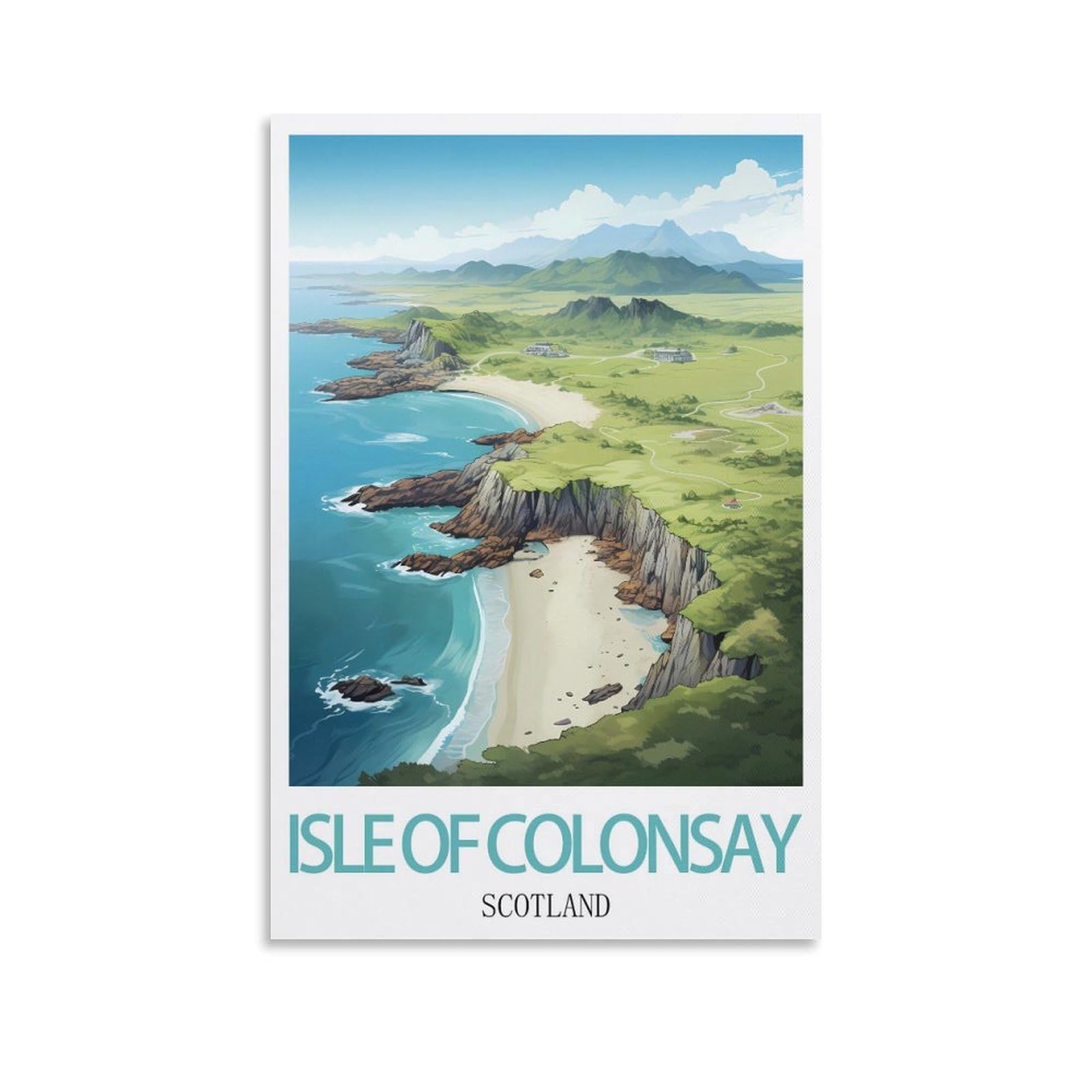 Metal Tin Sign Isle of Colonsay Scotlands Wall Art Vintage Decor for Man Cave Garages Home Bedroom Retro Decor 15x30cm