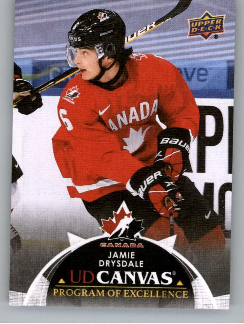 2021-22 Upper Deck Series Two UD Canvas Black #C263 Jamie Drysdale YG Young Guns RC Rookie Card Team Canada Program of Excellence Official NHL Hockey Card in Raw (NM or Better) Condition