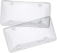 Zone Tech Clear License Plate Shields - 2-Pack UV-Protected Bubble Covers, All-Weather Protection for Standard US Plates