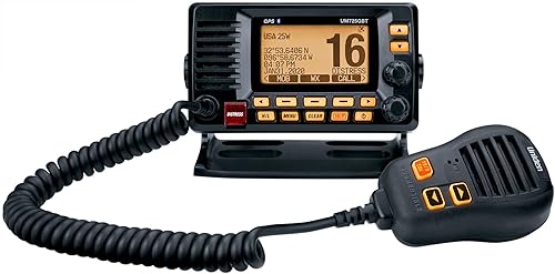 Uniden Radio VHF marina UM725GBTBK, todos los Estados Unidos, Canadá y canales marinos internacionales, potencia de transmisión de 1 vatio25 vatios,