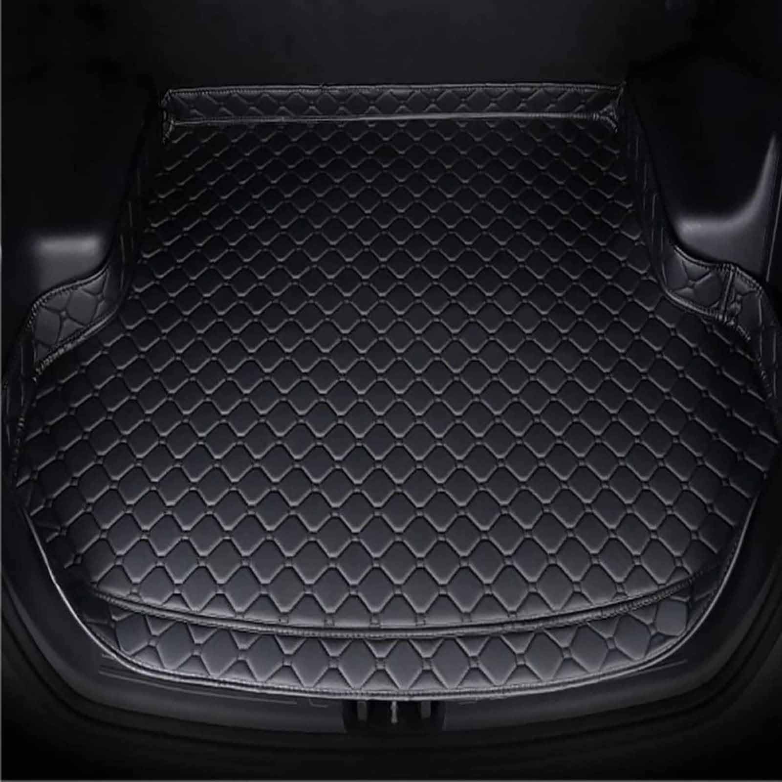 Car Leather Boot Liner Mat for Audi A4 B8 Sedan 2007-2015, Waterproof Anti-Slip Cargo Tray Protector Rear Trunk Carpet Pad Accessories,Black