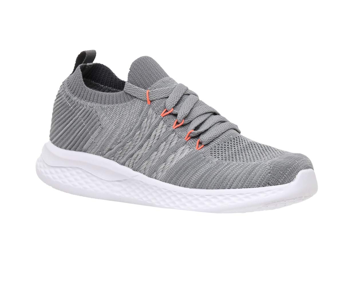 CUSHIONAIRE Women's Drew Stretch Knit lace up Sneaker +Memory Foam & LiteSole Technology