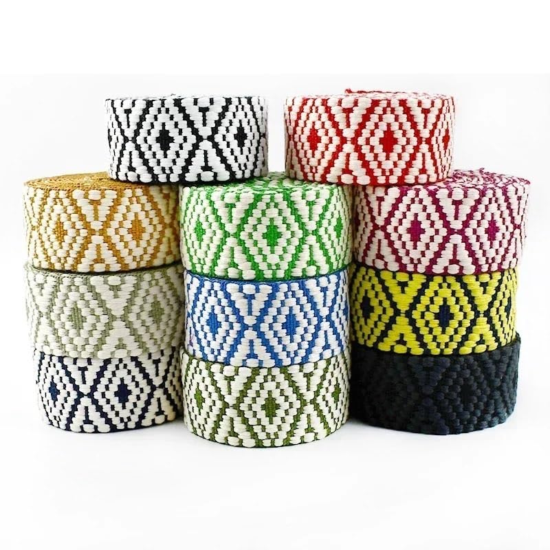 Generisch 2/5/10 metrów 38 mm bawełna tkana do torby pasek plecak taśma taśma dekoracyjna DIY akcesoria do szycia (styl 2,38 mm-10 metrów)