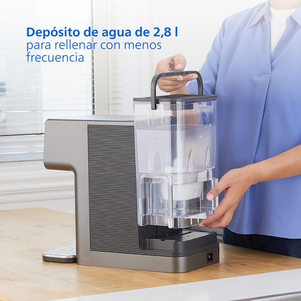 Philips 3500 Series Dispensador de Agua Caliente y Fría con Filtración Taste+, Agua Filtrada Caliente y Fría en Segundos, Protección Antibacteriana UV-C, No Requiere Instalación
