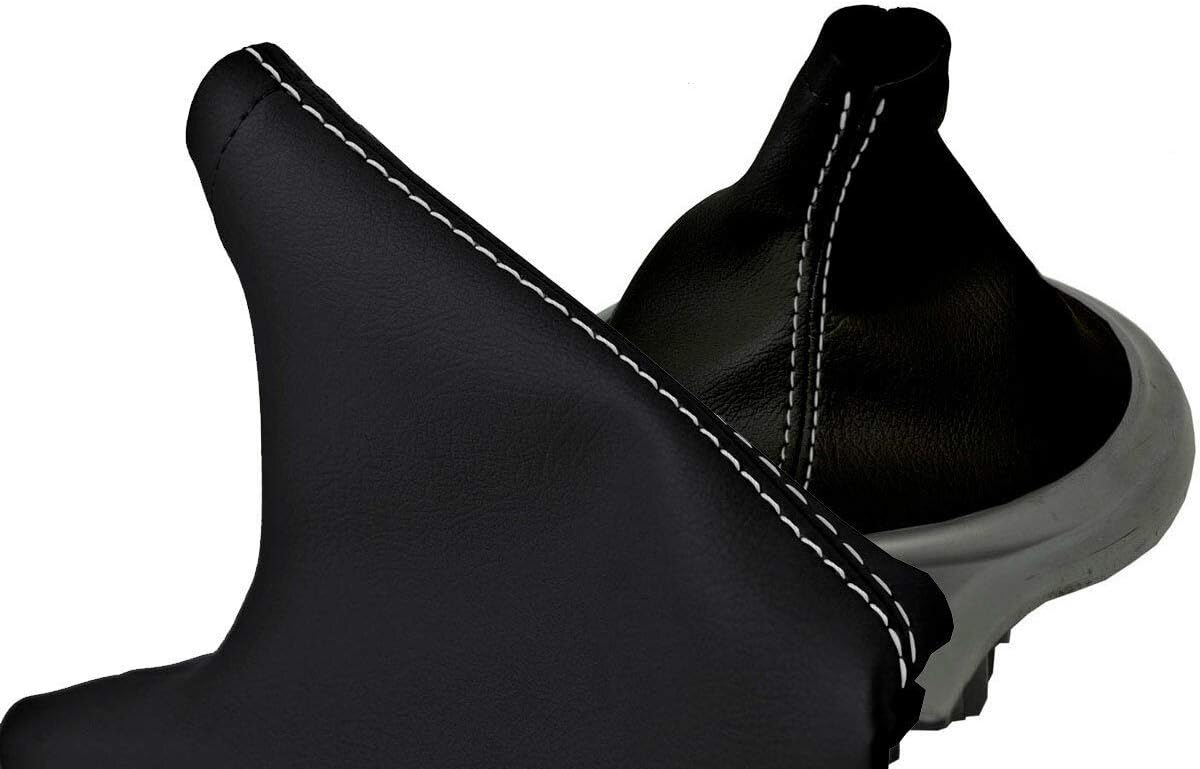 Manual & E Brake Boot Cover Compatible with Subaru BRZ Scion GRS Toyota 13-20 White Stitch