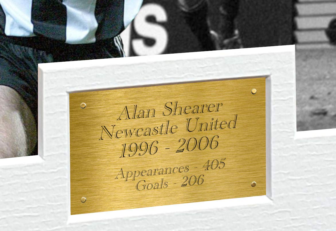 Marco de fotos firmado con autógrafo de Alan Shearer Newcastle United Everton Regalo fútbol