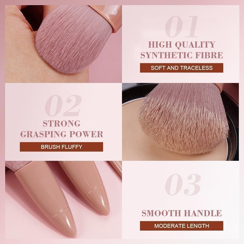 Image of Makeup Brush Applicator Set 5 in 1 Small Mini Makeup Brush kit and Case Travel Friendly Stylish Makeup Brush Set for Women (Set Of 5)