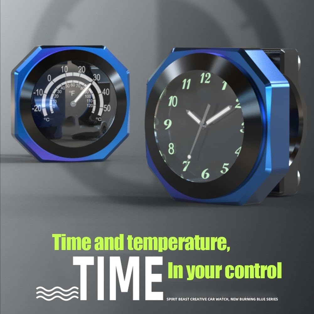 Horloge de guidon de moto, étanche, pour guidon de moto, montre de vélo, convient pour les motos (noir)