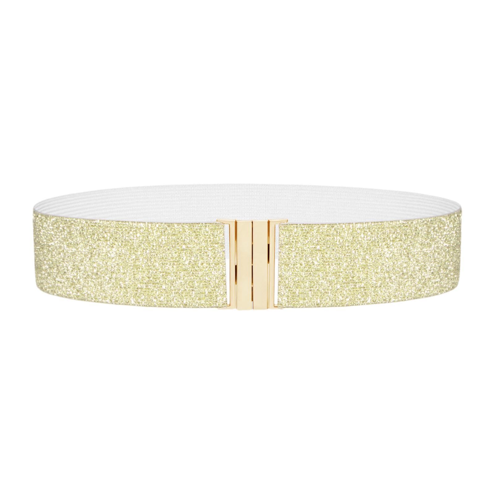 Women Elastic Waist Belt Gift Simple Stretch Belt for Party Travel Commuting Gold|Belts|Clothing Shoes & Accessories-image-48