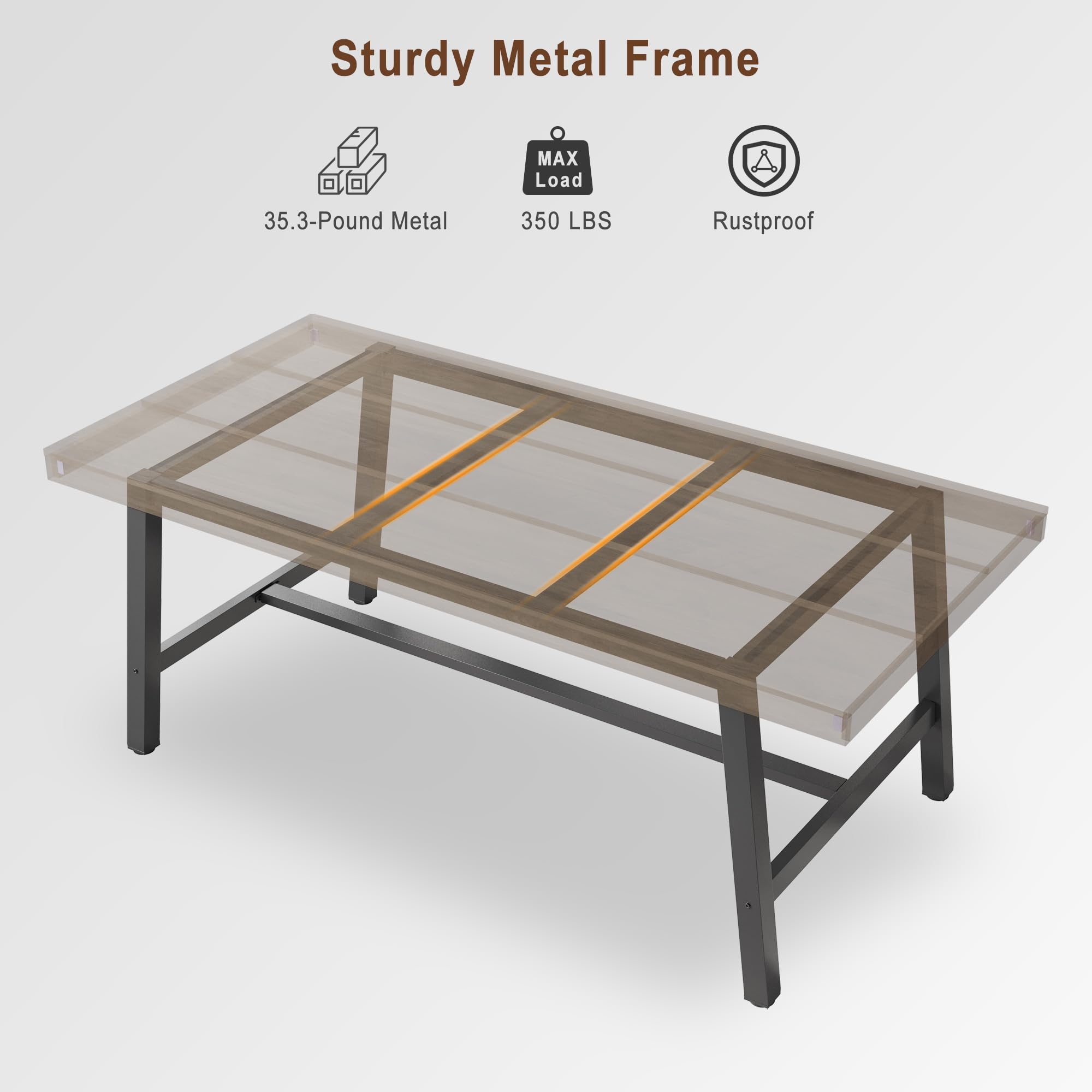 Esstisch 180x90x76 cm für 6-8 Personen Industrial Stil
