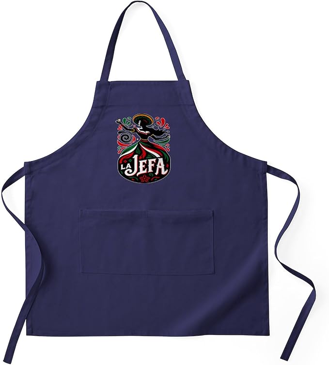 CafePress La Jefa The Boss Funny Sugar Skull Woman Mexican Kitchen Apron with Pockets, Grilling Apron, Baking Apron