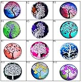 Souarts Mixed Snap Button Jewelry Charm 18mm Pack of 12pcs (Life Tree)