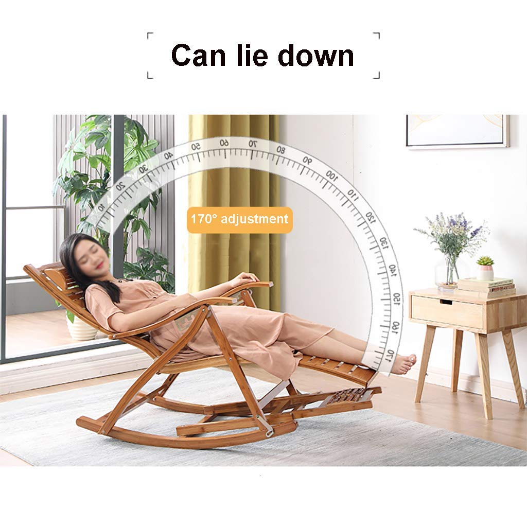 Amazon.co.jp: 竹製ロッキングチェア 屋外用折りたたみチェア 大人用