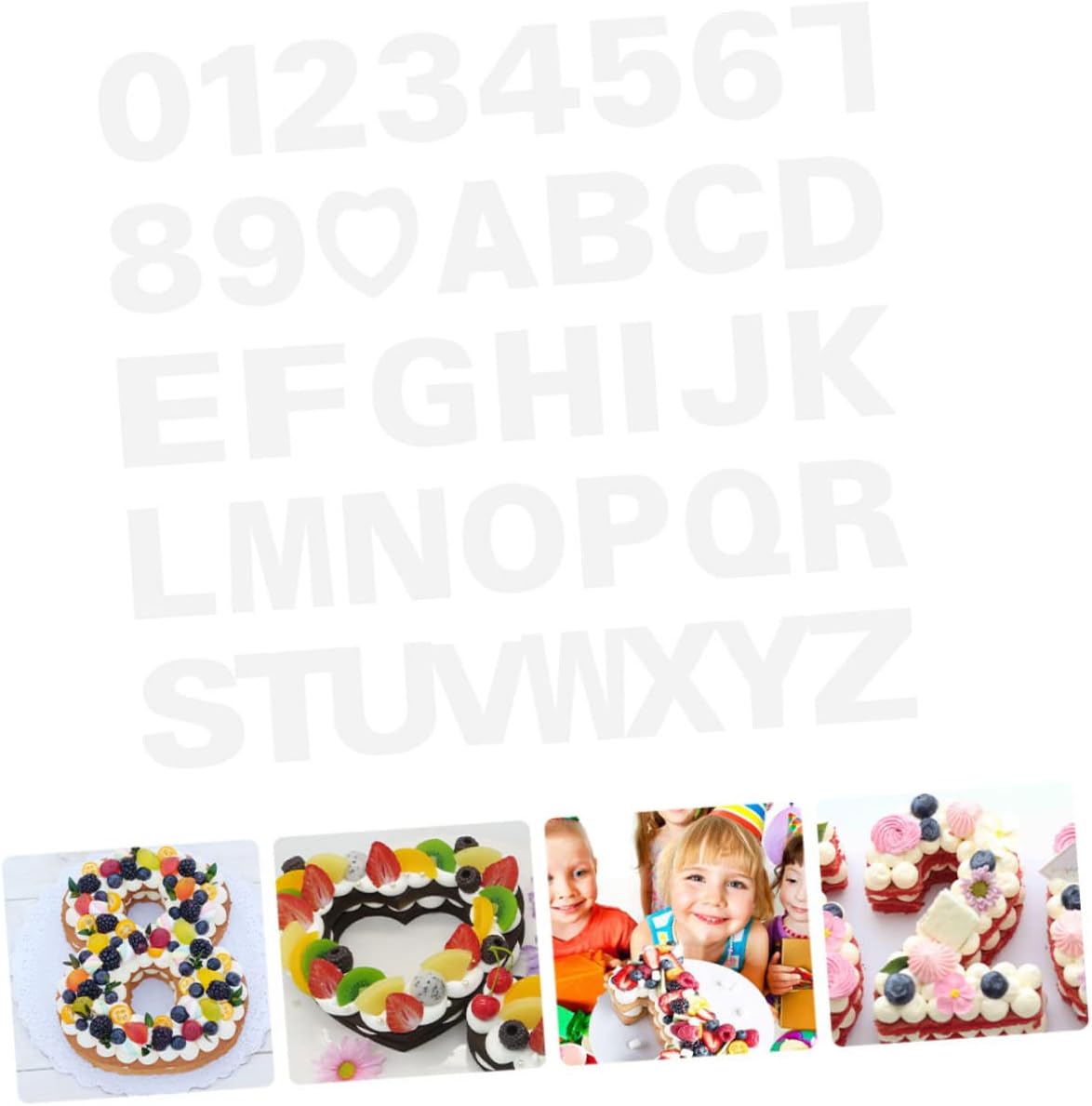 37pcs Alphabet Cake Molds Number Cake Stencils Festive Baking Tools Smooth Pet Material Reusable for Wedding Birthday