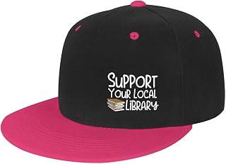 Support Your Local Library Peaked Cap Outdoor Leisure Adjustable Baseball Hip Hop Cap Unisex White
